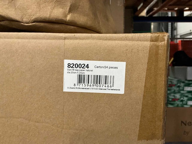 Partij sizo paper bag lederlook naturel 20 cm (360x) - afbeelding 6 van  6