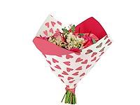 Partij sleeves 35x35cm opp40as oblique clear hearts red (2000x) - afbeelding 1 van  3