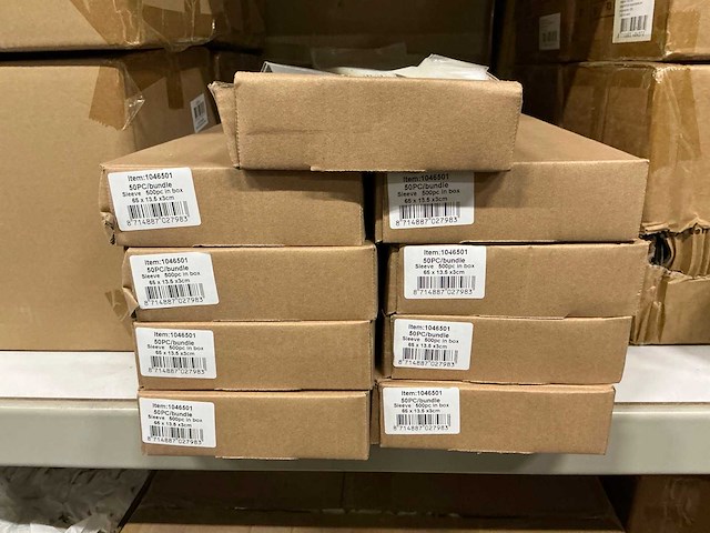 Partij sleeves 65x13,5x3cm (4500x) - afbeelding 2 van  2