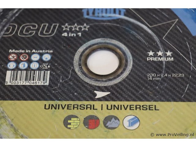 Partij slijpschijven o.a. tyrolit dcu diamantzaagblad 4in1 & doorslijpschijf 115x3.0x22.2 - afbeelding 2 van  4