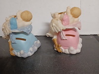 Partij spaarpotten 9 x roze en 9x blauwe aantal 18 stuks. - afbeelding 3 van  7