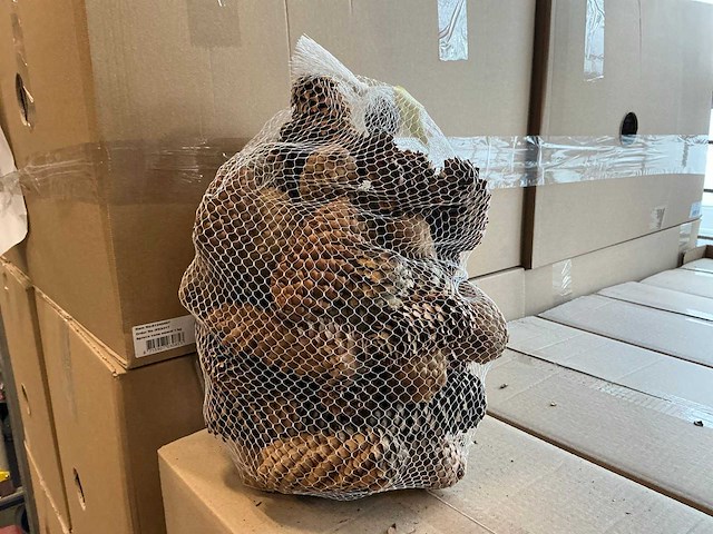 Partij spruce cone naturel 1kg per net (128x) - afbeelding 1 van  3