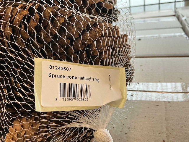 Partij spruce cone naturel 1kg per net (128x) - afbeelding 3 van  3