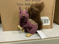 Partij squirrel christmasdeco purple with glitter h21cm (64x) - afbeelding 2 van  5