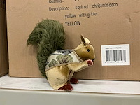 Partij squirrel christmasdeco yellow with glitter h22cm (46x) - afbeelding 1 van  3