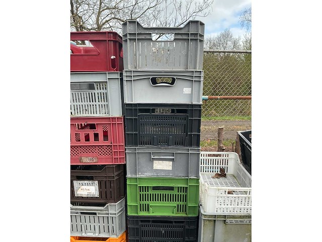 Partij stapelkratten in kar | ca. 25 kratten - afbeelding 2 van  7