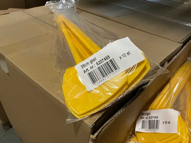 Partij steeketiketten 35cm geel (6000x) - afbeelding 2 van  4