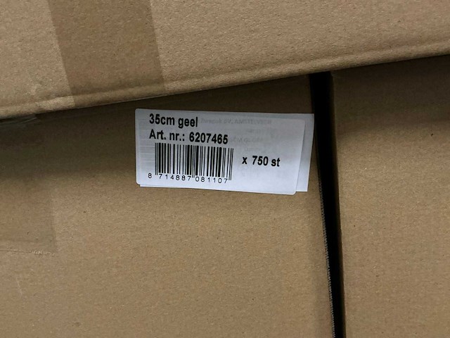 Partij steeketiketten 35cm geel (7500x) - afbeelding 5 van  5