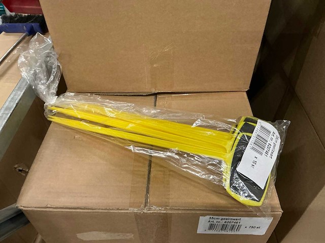 Partij steeketiketten 35cm geel/zwart (3750x) - afbeelding 1 van  4