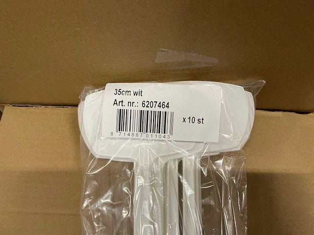Partij steeketiketten 35cm wit (4500x) - afbeelding 2 van  6