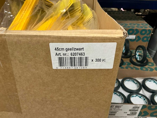 Partij steeketiketten geel/zwart 45cm (2290x) - afbeelding 6 van  6