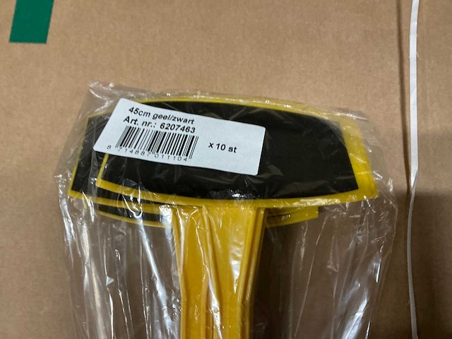 Partij steeketiketten geel/zwart 45cm (4500x) - afbeelding 2 van  6