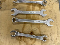 Partij steeksleutels/ringsleutels/combinatiesleutels (14x) - afbeelding 12 van  13