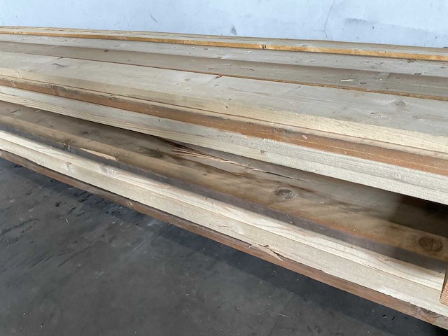 Partij steigerhouten planken met breuk 500x19,5x3 cm - afbeelding 7 van  8