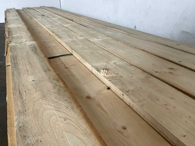 Partij steigerhouten planken met breuk 500x19,5x3 cm - afbeelding 3 van  9