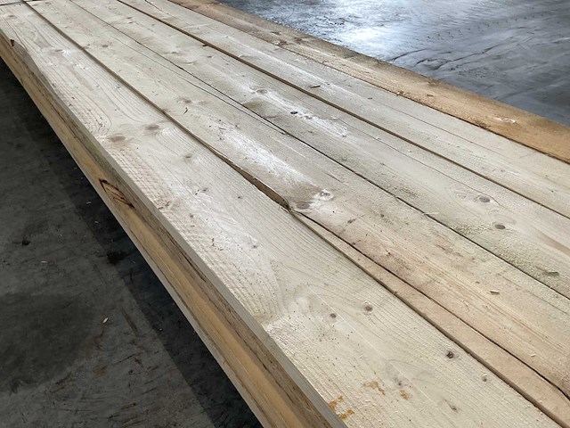 Partij steigerhouten planken met breuk 500x19,5x3 cm - afbeelding 6 van  9