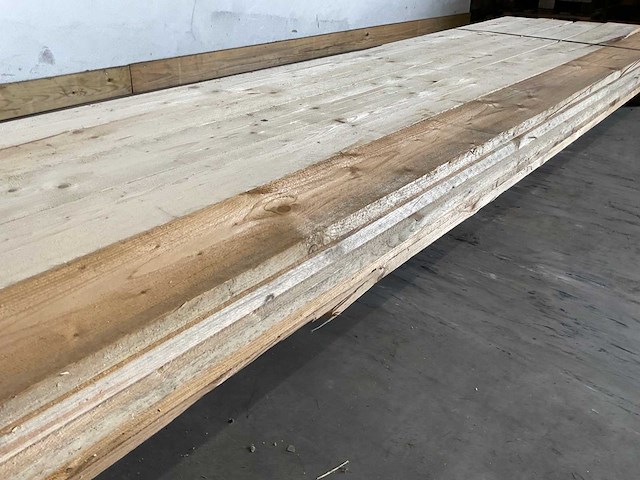 Partij steigerhouten planken met breuk 500x19,5x3 cm - afbeelding 7 van  9