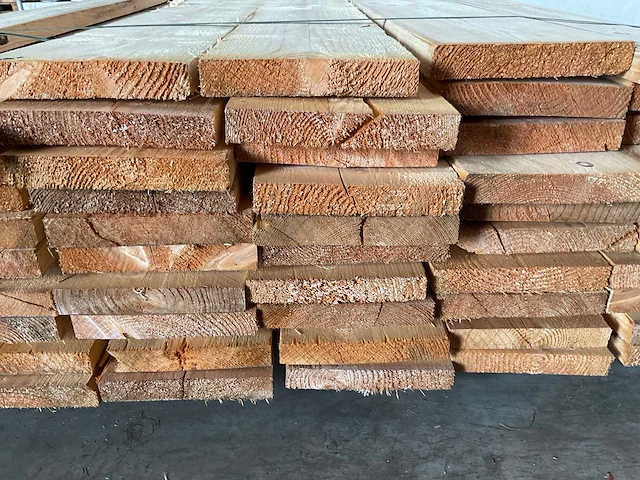 Partij steigerhouten planken met breuk 500x19,5x3 cm - afbeelding 2 van  11