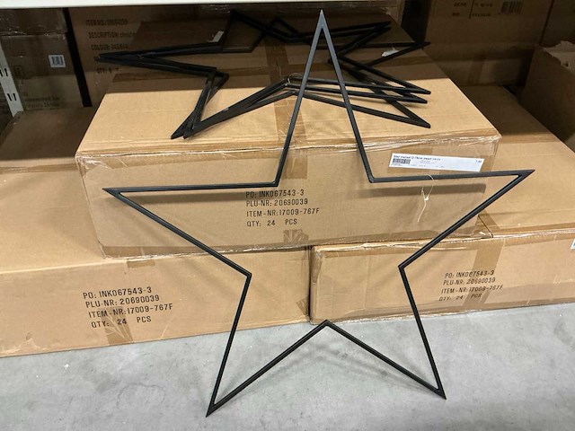 Partij ster metaal d75cm zwart (72x) - afbeelding 1 van  4