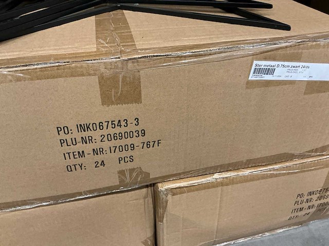 Partij ster metaal d75cm zwart (72x) - afbeelding 4 van  4