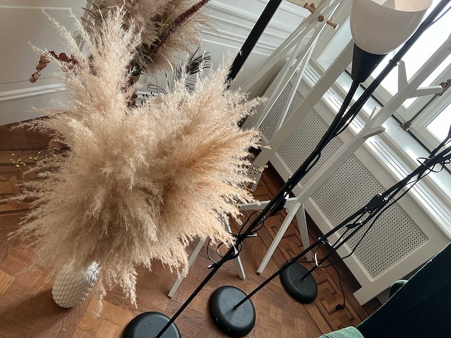 Partij stoelen / fauteuilles / kapstokken, lampen, deco - afbeelding 21 van  23