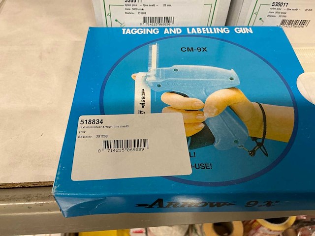 Partij tagging/labelling gun & nylon pins (16x) - afbeelding 3 van  3