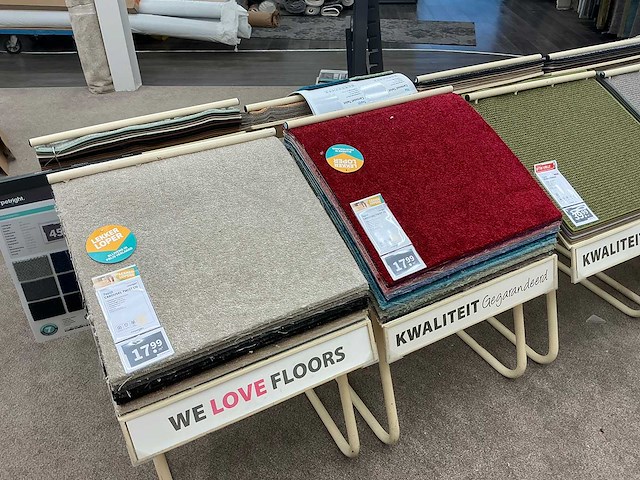 Partij tapijt samples met houder (25x) - afbeelding 7 van  12