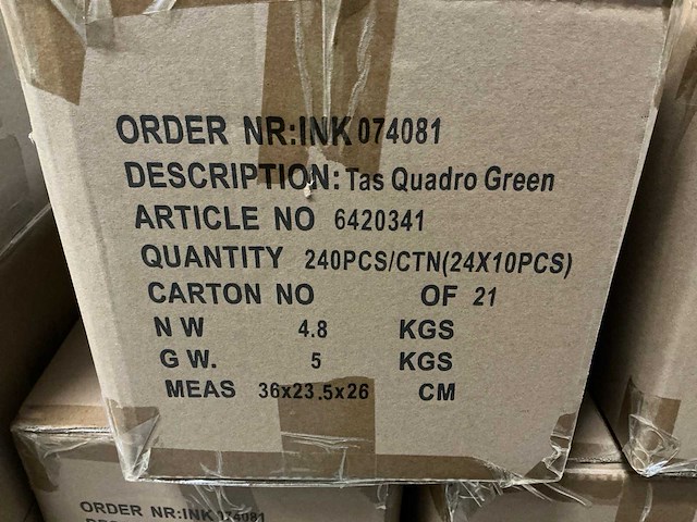 Partij tas quadro green 10,5x10,5x10,5cm (1360x) - afbeelding 5 van  5