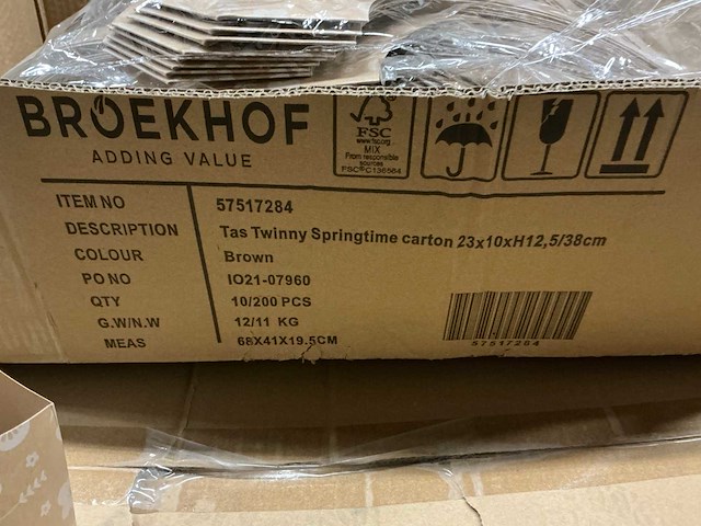 Partij tas twinny springtime carton 23x10xh12,5/38cm (1800x) - afbeelding 5 van  6