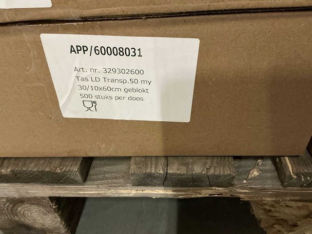 Partij tassen ld transparant 50 my 30/10x60cm geblokt (3300x) - afbeelding 4 van  4