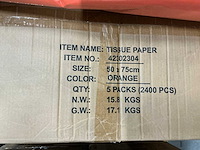 Partij tissue paper 50x75cm 17grams orange (12960x) - afbeelding 4 van  4