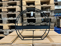 Partij tray deco round h43,5cm black iron (36x) - afbeelding 1 van  6