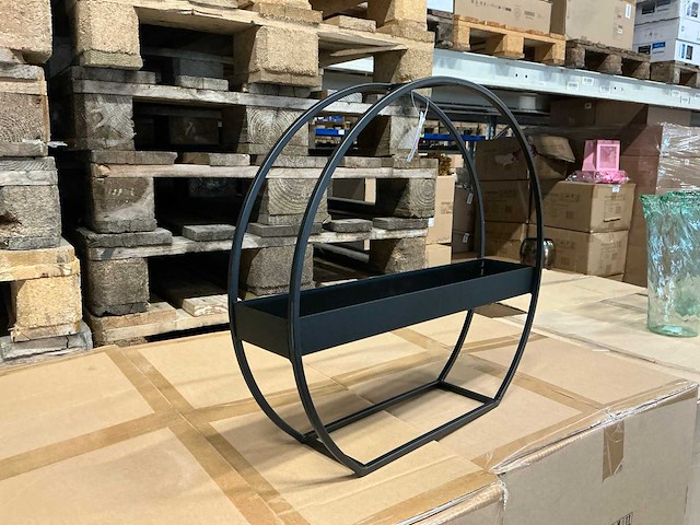 Partij tray deco round h43,5cm black iron (36x) - afbeelding 2 van  6