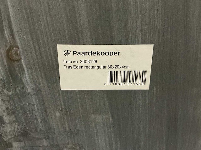 Partij tray eden rectangular 80x20x4cm gray wood (230x) - afbeelding 5 van  5