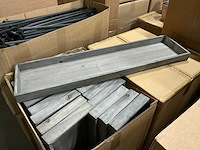 Partij tray eden rectangular 80x20x4cm gray wood (44x) - afbeelding 3 van  5