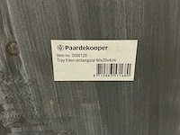 Partij tray eden rectangular 80x20x4cm gray wood (44x) - afbeelding 4 van  5