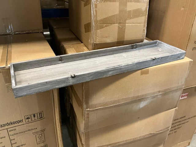 Partij tray eden rectangular 80x20x4cm grey (161x) - afbeelding 1 van  4