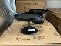 Partij tray metal round large d22/h14cm black iron (163x) - afbeelding 1 van  4