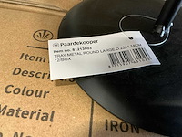 Partij tray metal round large d22/h14cm black iron (163x) - afbeelding 2 van  4