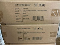 Partij tray metal round large d22/h14cm black iron (163x) - afbeelding 4 van  4