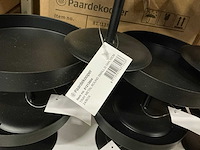 Partij tray metal round small d14/h10cm black iron (48x) - afbeelding 2 van  4