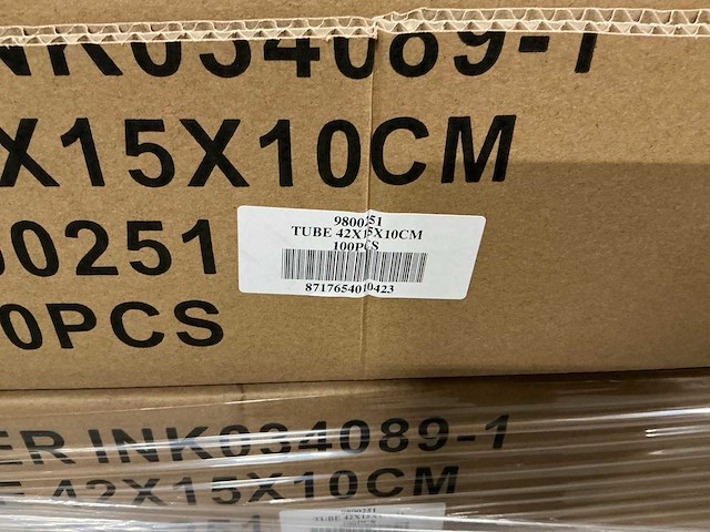 Partij tube bloementassen 42x15x10cm (2100x) - afbeelding 4 van  4