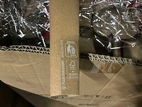 Partij tube conical kraft cardboard 7,5xh47,5cm red bow (800x) - afbeelding 1 van  3