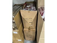 Partij tube conical kraft cardboard 7,5xh47,5cm red bow (800x) - afbeelding 2 van  3