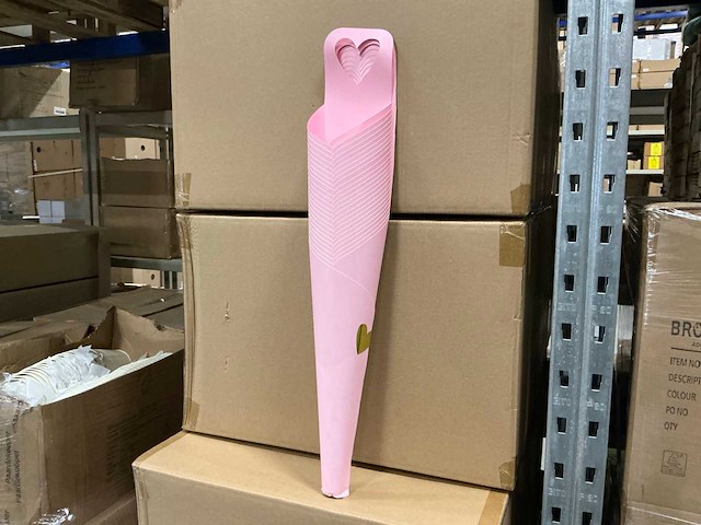 Partij tube floral with sticker pink (3000x) - afbeelding 1 van  7