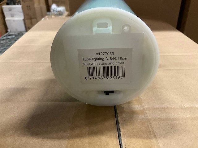 Partij tube lighting d8/h18cm blue with stars and timer (72x) - afbeelding 4 van  5