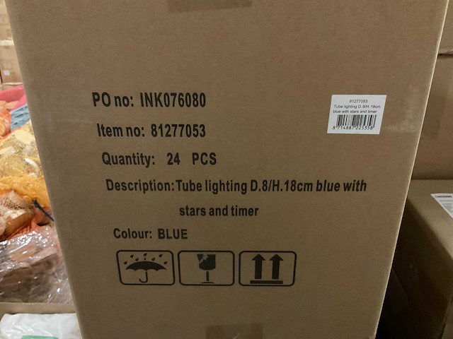Partij tube lighting d8/h18cm blue with stars and timer (72x) - afbeelding 5 van  5
