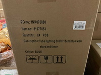 Partij tube lighting d8/h18cm blue with stars and timer (72x) - afbeelding 5 van  5