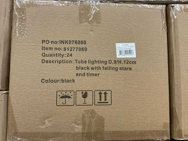 Partij tube lighting d9/h12cm black with falling stars and timer (120x) - afbeelding 5 van  5