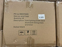 Partij tube lighting d9/h12cm black with falling stars and timer (120x) - afbeelding 5 van  5